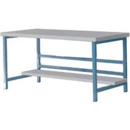 BUILT RITE BR Stationary 72" X 30" Plastic Laminate Square Edge Workbench  - Blue DSB3063165-BL